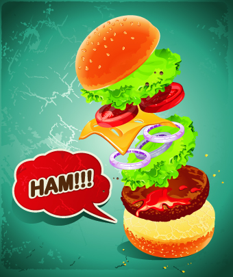 ハンバーガー ポスター デザインのベクトル  
