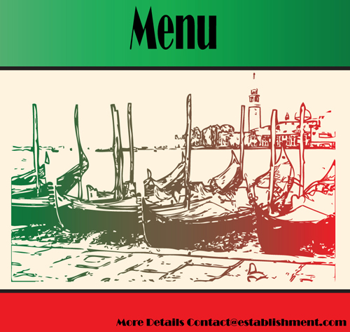 Retro Italian Menu design vector set 03  