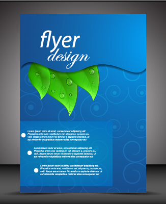 Modern style blue flyer cover vector 02  