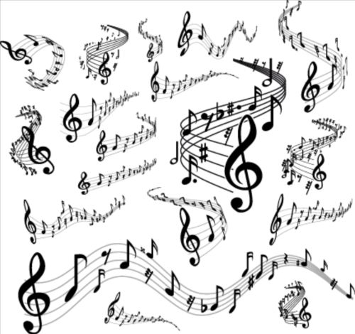 Music notes design elements set vector 03  