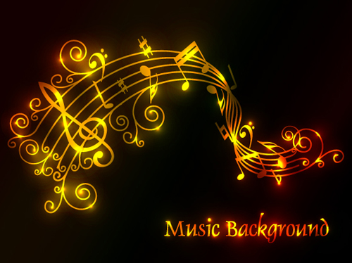 Set of Musical backgrounds vector graphic 03  