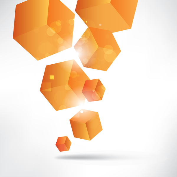Orange cube background illustration vector  