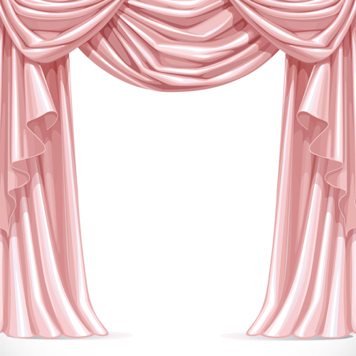 Ornate curtains design vector set 03  