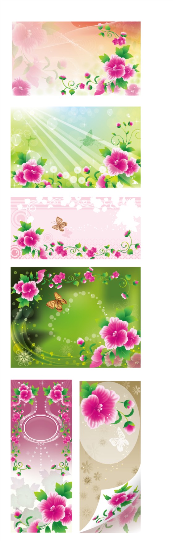 Pink flowers background vector  