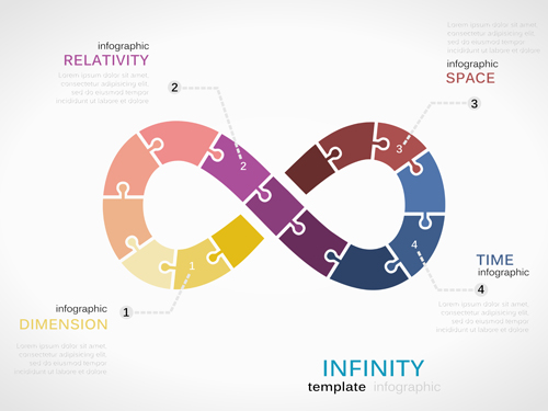 Puzzle infographics template vector 08  