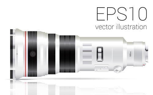 Realistic camera lens vector design set 06  