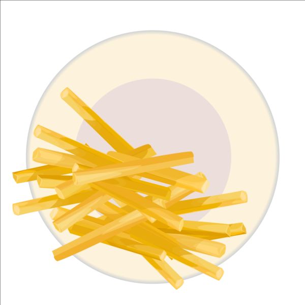 Realistic fries vector material  