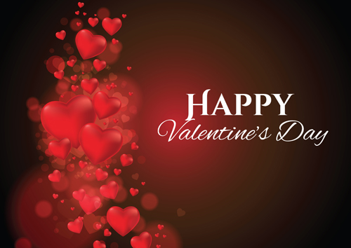 Red heart abstract valentines day background vector  