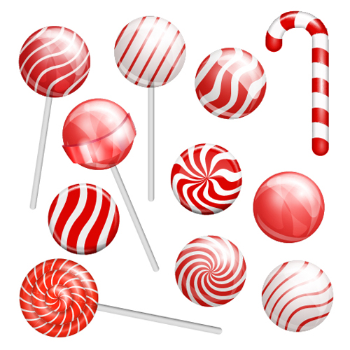 Red with white candy vector material  