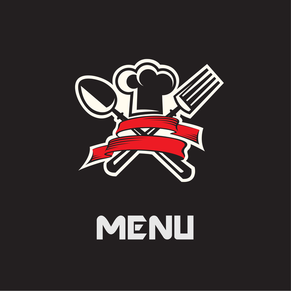 Restaurant menu with black background vector  