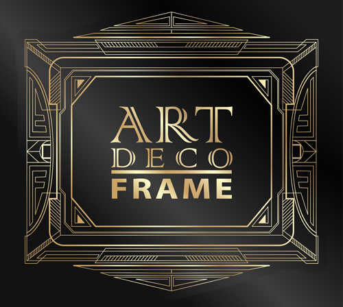 Retro styles art deco frames vector material 01  