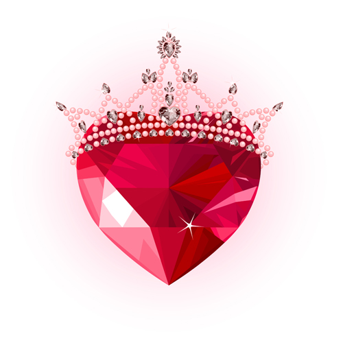 Shining diamond heart valentines day cards vector 03  