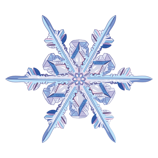 Snowflake with white background vector material 01  