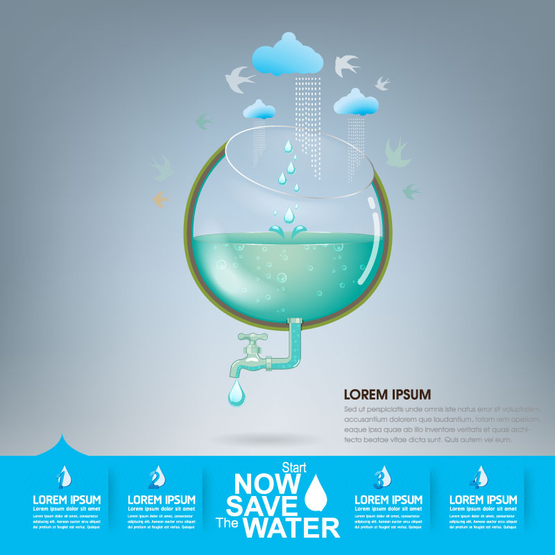 Start now save the water infographic vector 20  