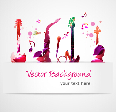 Stylish colorful music vector background graphics 05  