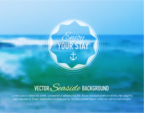 Summer sea blurs background vector material 01  