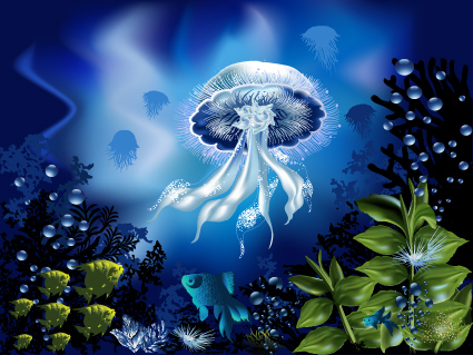 Pretty Underwater World element vector 04  