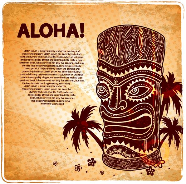 Weinlese Aloha-Plakatdesignvektor 03  
