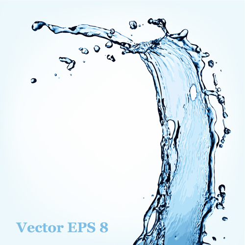 Water splash effect vector background set 08  