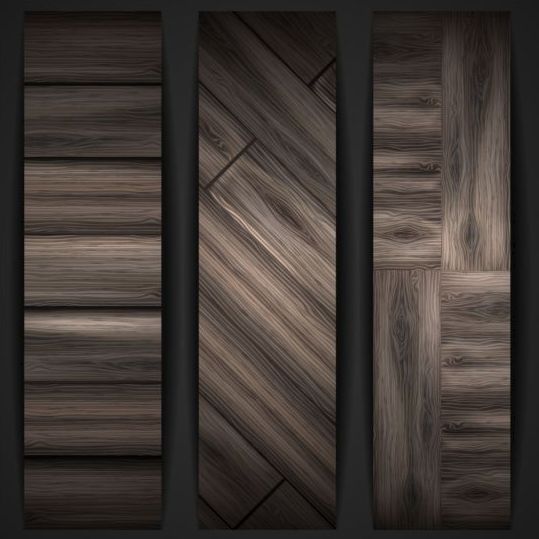Woodboard texture banners vector set 04  