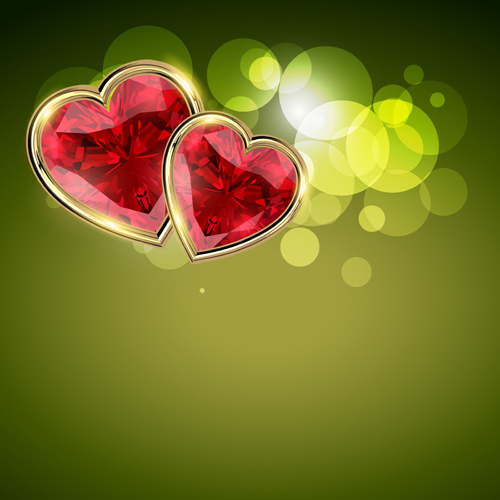 Background and Romantic hearts vector graphics 02  