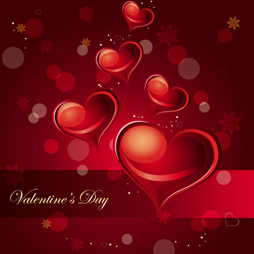 Romantic Love background with Valentine vector 04  