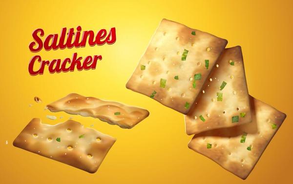 Saltine Cracker Hintergrund Vektor-Design  