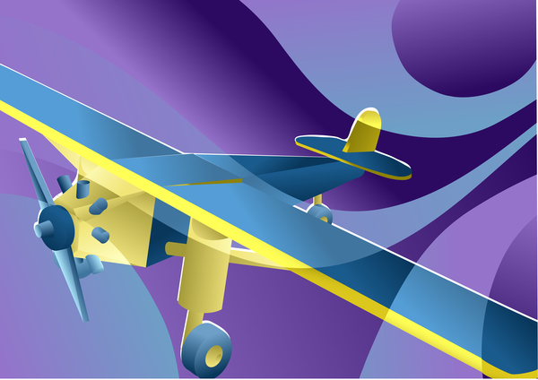 Spielzeug Flugzeug Hintergrund Vektor  