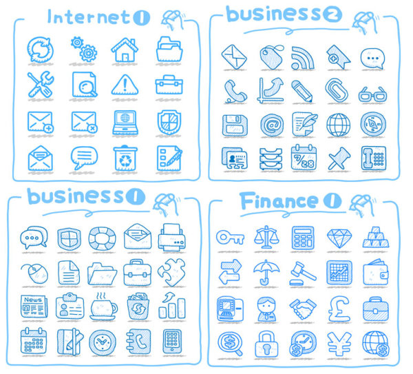 Set of cute Drawing icon vector  