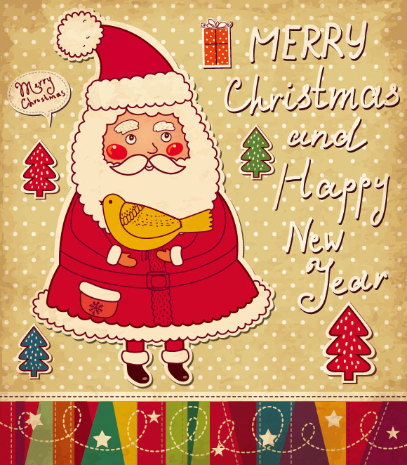 Santa Claus and xmas Stickers vector grahpic 02  