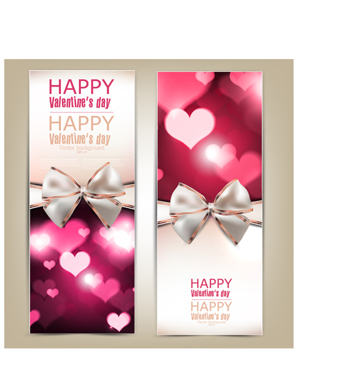Romantic Happy Valentine day cards vector 03  
