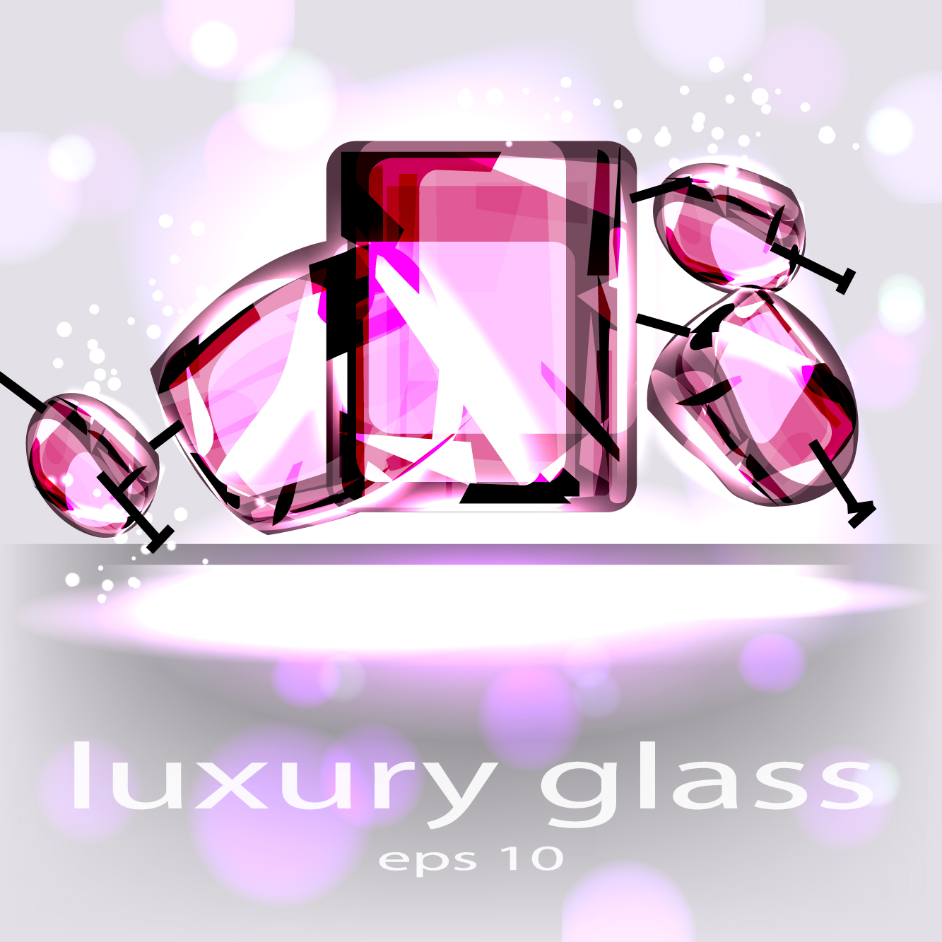 Sparkling Glass elements background vector 01  