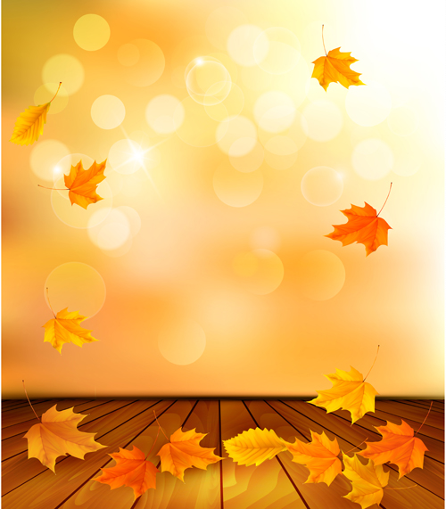 Beautiful Autumn leaves background vector 04  