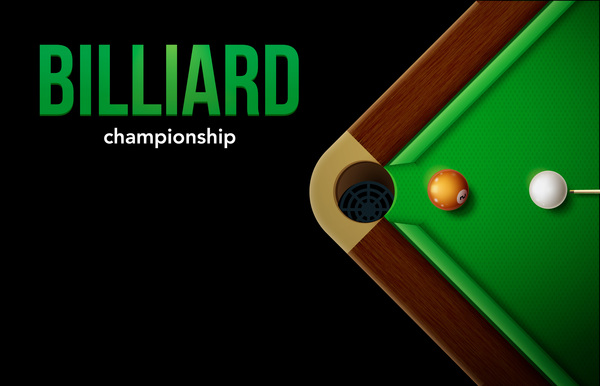 Billard Meisterschaft Spiel Hintergrund Vektor 01  