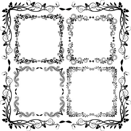 Floral frames with ornaments vector 01  