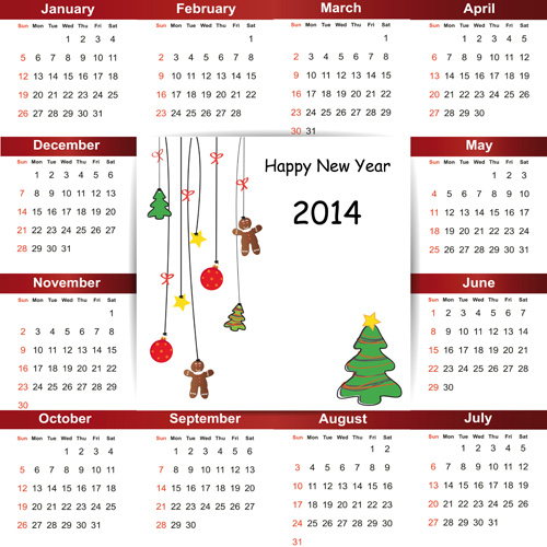 Calendar 2014 vector huge collection 88  