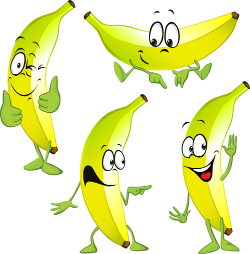 Cartoon banana characters vector material  