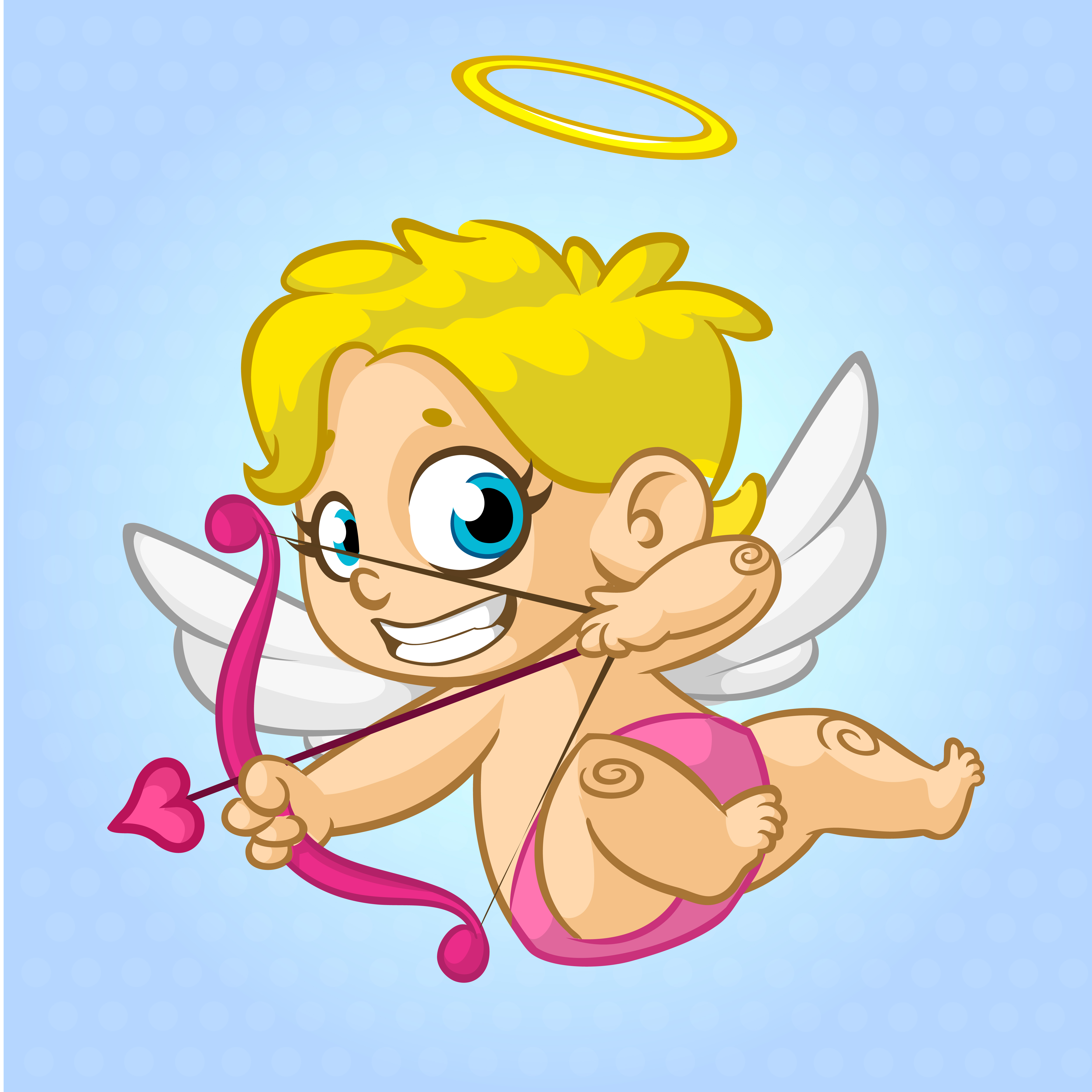 Cartoon cupid with bow vectors set 03  