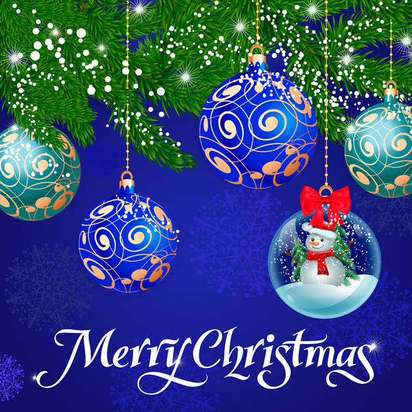 クリスタルボールベクトル材料とクリスマスボールの装飾  