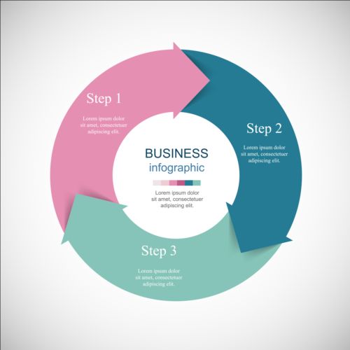 Circle with arrow infographic vector 05  