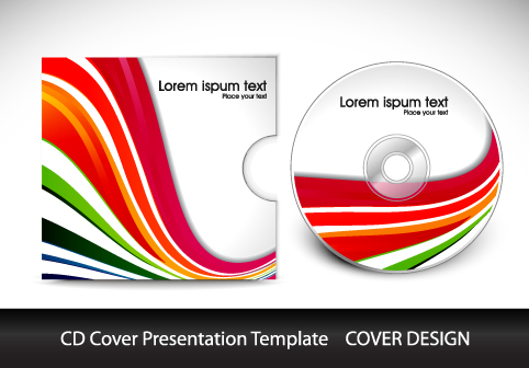 Colorful CD Cover presentation elements vector set 01  