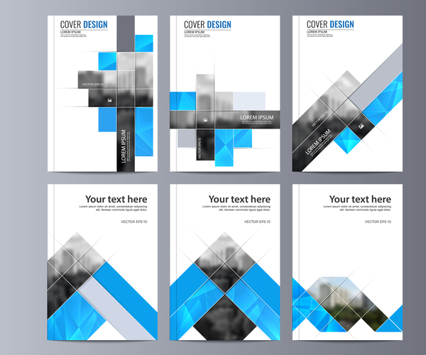 Brochure corporative couverture bleu styles vectoriels 06  