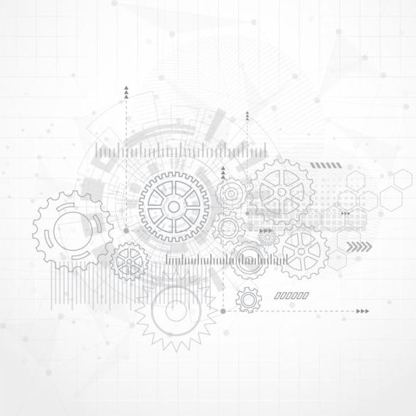Creative technology background with gear vectors 10  