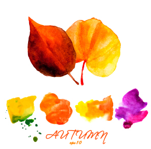 Creative watercolor leaves autumn background vector 03  