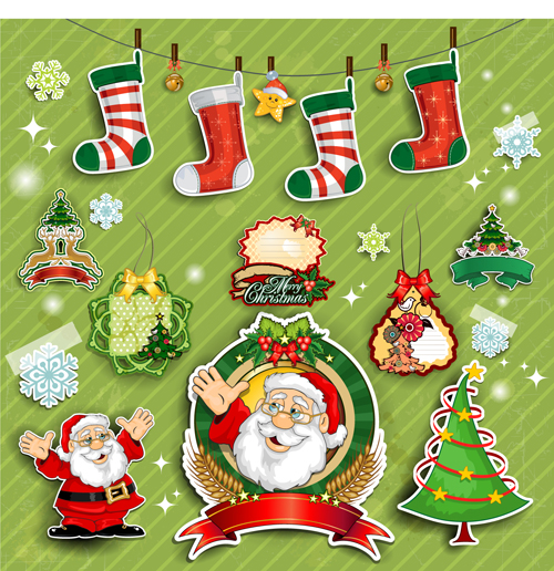 Cute Christmas Decorations elements vector  