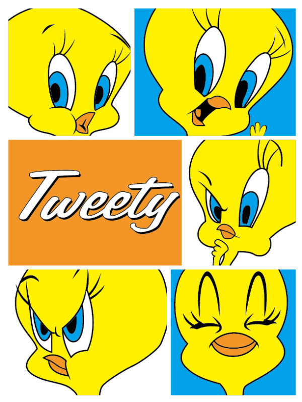 Cute tweety cartoon vector material  