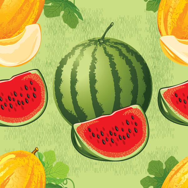 Different melon pattern seamless vector  