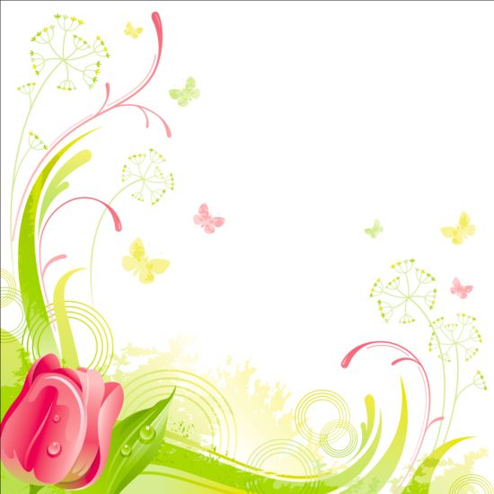 Elegant floral background illustration vector 09  