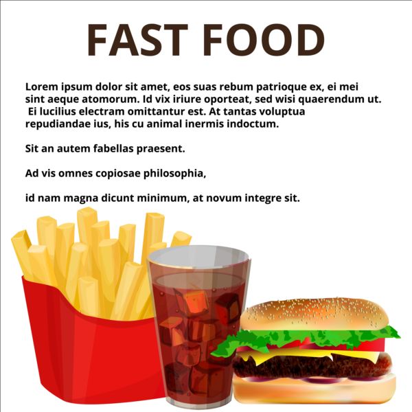 Fashion fast food poster vector template 03  
