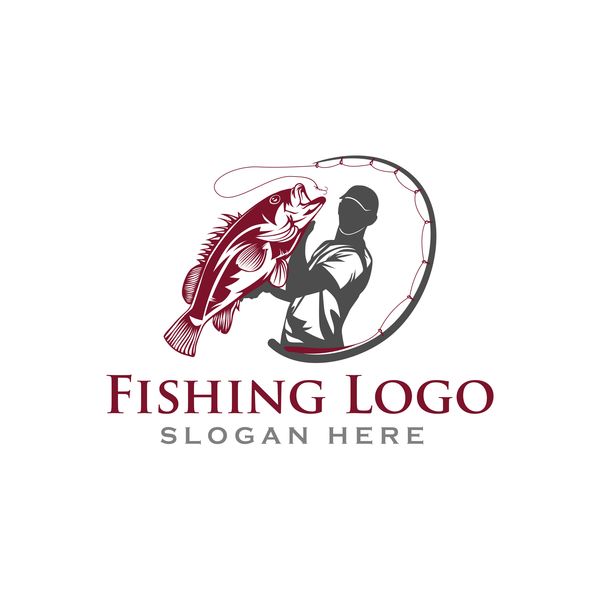 Matériel de vecteur de conception de logo de pêche 01  